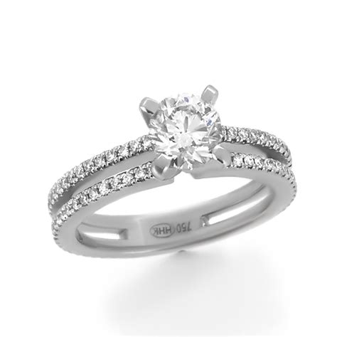 Double Band Diamond Engagement Ring Haywards Of Hong Kong