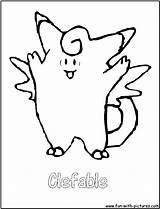 Coloring Fairy Pokemon Pages Clefable Print Color Fun sketch template