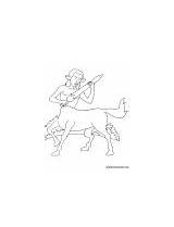 Coloring Centaur Sword Spear sketch template