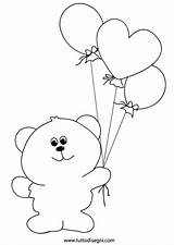 Coloring Pages Bear Balloons Sheet sketch template