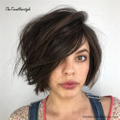 lip length tousled brunette bob 60 classy short haircuts and hairstyles for thick hair the