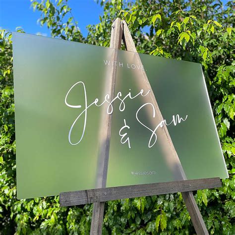 wedding  sign frosted acrylic personalised