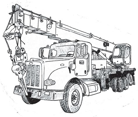 crane truck drawing  getdrawings