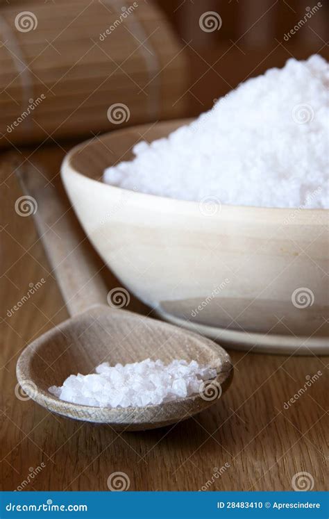 spa salt stock photo image  healthy nature bowl