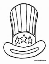 Patriotic Coloring Hat Uncle Sam Pages sketch template