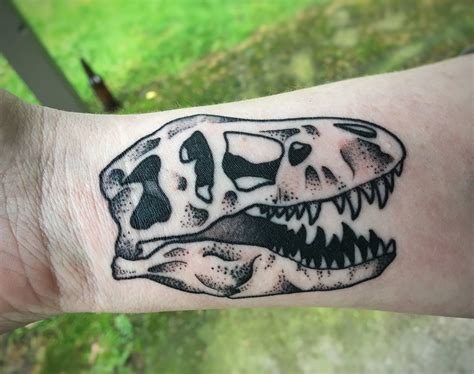 T Rex Skull By Amanda Pea At Martian Arts Tattoo In Portland Oregon