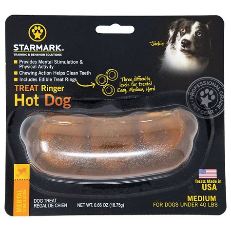 starmark interactive toys treat ringer hot dog dog toy dog sloven