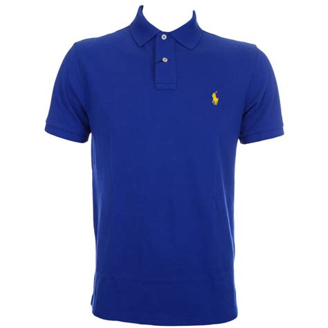 polo ralph lauren slim fit active royal blue polo shirt polo ralph lauren   menswear uk