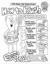 Dental Coloring Pages Hygiene Teeth Kids Health Brush Brushing Habits Good Oral Printable Floss Activities Children Activity Month Education Care sketch template