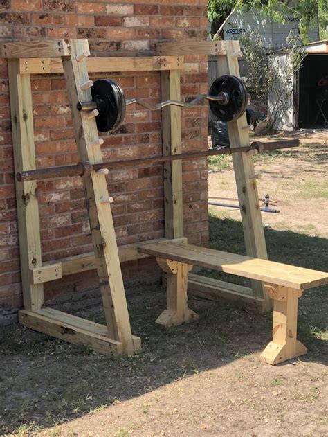 squat rack and bench diy home gym home made gym at home gym
