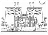 Khonsu Templo Tempel Tempio Egipto Egitto Colorear Ziggurat Colorkid Chons ägypten Antigo Egyptian Desenho Egypte Khonsou Egizi Antike Athen Ausmalbild sketch template
