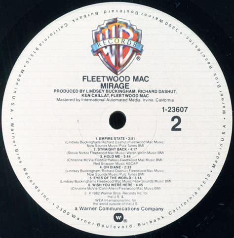 Fleetwood Mac Mirage Used Vinyl High Fidelity Vinyl
