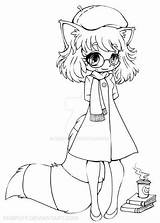 Yampuff Chibi Lineart Raccoon Ldshadowlady Colorier sketch template