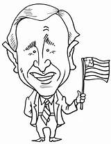 Bush George Coloring Caricature Pages Printable Drawing Obama Andrew Getdrawings Color Presidents Politicians sketch template
