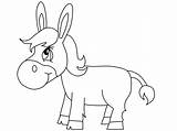 Donkey Coloring Pages Kids Printable Donkeys Ollie Preschool Template Animals Kindergarten sketch template