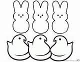 Peeps Bunny Coloring Pages Clipart Bunnies Three Chicks Printable Color Print Kids sketch template