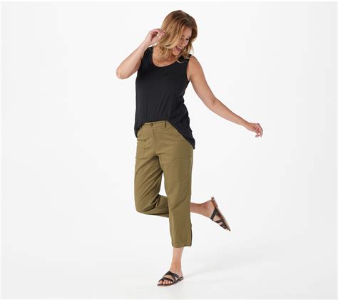 Lisa Rinna Collection Regular Cropped Twill Pants