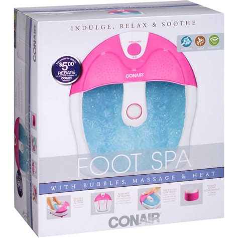 conair foot spa with bubbles massage and heat pink