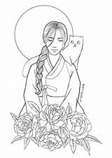 Korean Coloring Pages Hanbok Perspective Getcolorings Printable Print Color sketch template