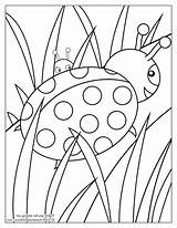 Coloring Pages Grass Bug Lady Behind Leaf Insect Grocery Ladybug Books Kids Printable Getcolorings Tegninger Color Store Sheets Fargelegging Bugs sketch template