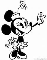 Coloring Mickey Mouse Tv Pages Series Disneyclips Minnie Waving sketch template
