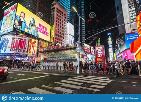 Times Square At Night In New York City Usa Editorial Image
