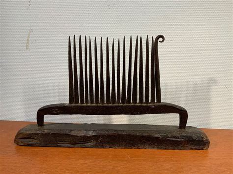 antique hekel  flax comb iron castwrought wood catawiki