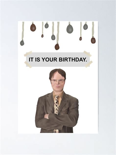 dwight schrute    birthday  office  poster