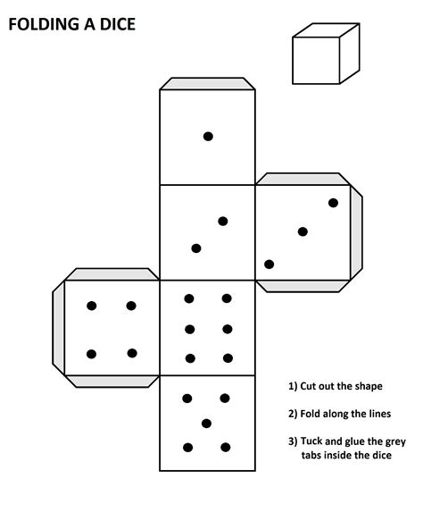 folded dice template templates  allbusinesstemplatescom