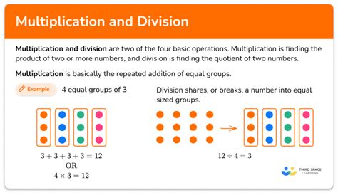 multiplication  division math steps examples questions