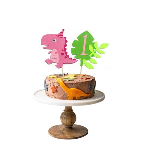 buy pink dinosaur st birthday cake topper  rex trex cake topper