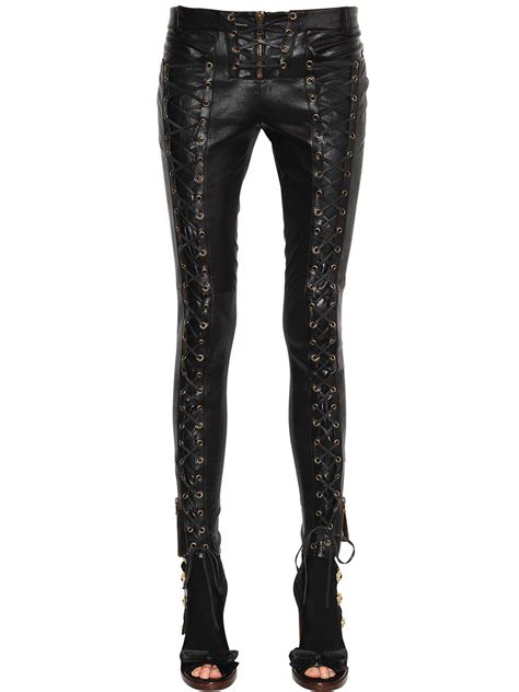 redemption lace up skinny leather pants in black lyst