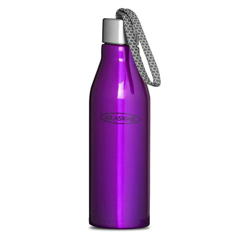 Screw Type Polished Atlasware Purple Stainless Steel Water Bottle