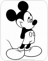 Mickey Mouse Coloring Pages Disneyclips Disney Looking Mickeymouse Minnie Book Safari sketch template