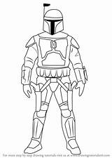 Fett Wars Star Jango Draw Coloring Pages Sketch Step Drawing Getcolorings Sketches Printable Paintingvalley Learn sketch template