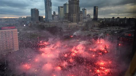 nationalist march dominates poland s independence day