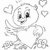 Chick Coloring Card Valentine Pages Valentines Surfnetkids Cute sketch template