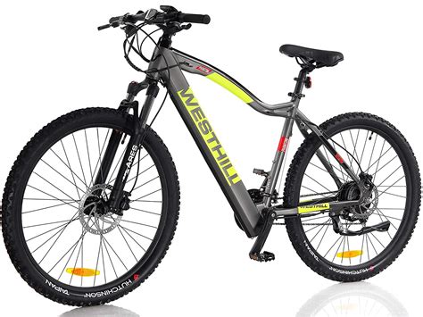 westhill phantom electric mountain bike grey yellow phantom ah battery bike