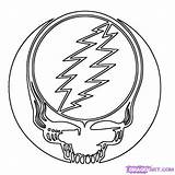 Grateful Dead Face Stencil Steal Drawing Logo Bear Coloring Pages Stencils Vector Skull Band Draw Outline Cliparts Tattoo Dragoart Step sketch template