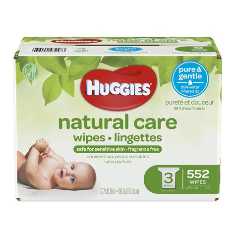 huggies natural care unscented baby wipes sensitive  refill packs