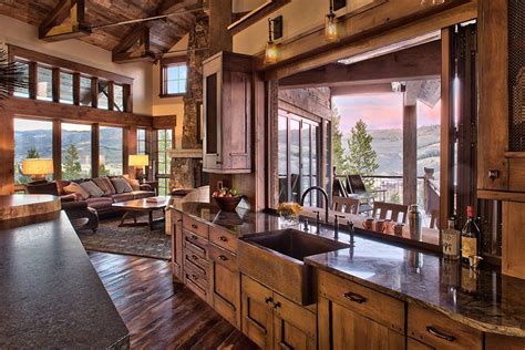rustic ranch house  colorado opens   mountains style  home cabin homes log homes
