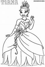 Tiana Coloring Pages Dress sketch template