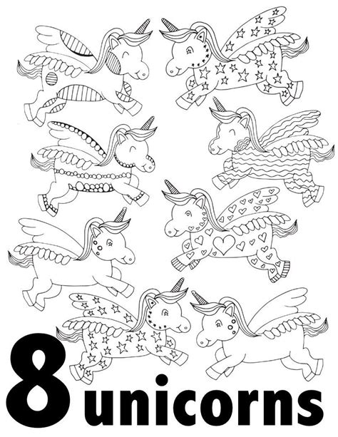 unicorns  coloring page numbers   freefreeprintable