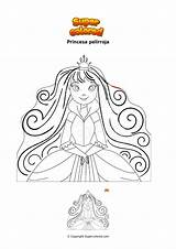 Prinzessin Rossi Capelli Principessa Supercolored Kleid Blauen Langen Dibujo sketch template