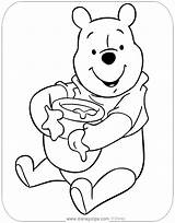 Pooh Winnie Coloring Honey Pages Pot Disneyclips Pdf sketch template