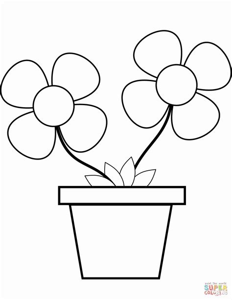 flower pot coloring pages printable printable word searches