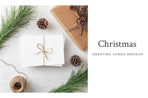 christmas greeting card mockup print mockups creative market