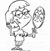 Mirror Looking Girl Cartoon Drawing Woman Clipart Line Staring Vanity Vector Clipartpanda Vainly Coloring Getdrawings Leishman Ron sketch template