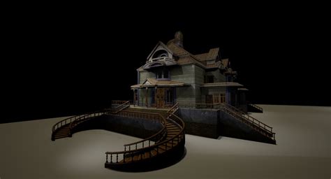 horror house pack creepy free vr ar low poly 3d model cgtrader