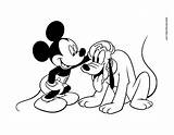 Mickey Coloring Mouse Pages Friends Pluto Disneyclips Petting sketch template